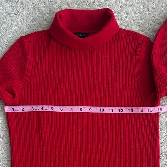 Talbots Ribbed Long Sleeve Turtleneck Sweater Red Small Casual Holiday NWT - Picture 12 of 12